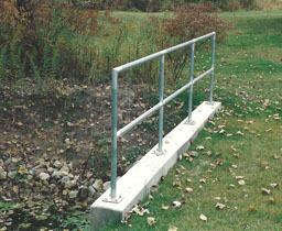 Custom Pipe Handrail and Guard Rail for a culvert by Elyria Fence